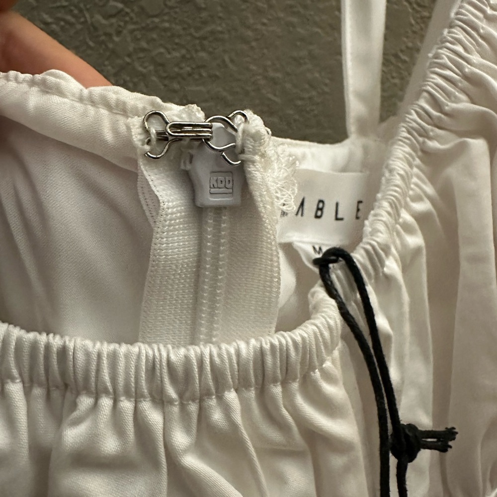 MARBLE White Gathered Tie-Shoulder Dress - Picture 3 of 4